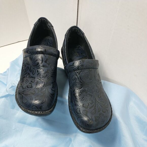BOC Born Concept Peggy Clogs Blue Floral Embossed Nursing Size 7.5M Womens - Picture 4 of 10